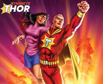 A tiny thumbnail of the cover art for the comics series Dynamite Thor